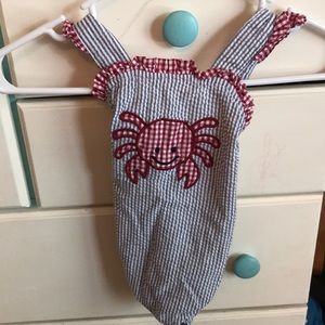 Crab bubble onesie
